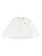 Camicia per bambina Burberry Kids bianco con motivo cavaliere - Rubino Kids