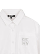 Camicia per bambina Dkny Kids bianca con logo - Rubino Kids