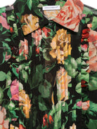 Camicia per bambina Dolce & Gabbana Kids nero con stampa a fiori - Rubino Kids