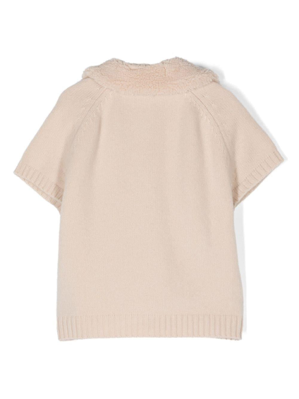 Camicia per bambina Donsje beige con chiusura doppiopetto - Rubino Kids