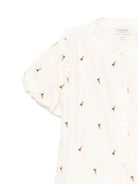 Camicia per bambina Donsje Ezrah beige con ricamo all - over - Rubino Kids