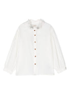 Camicia per bambina Donsje Fini bianco con colletto con increspature - Rubino Kids
