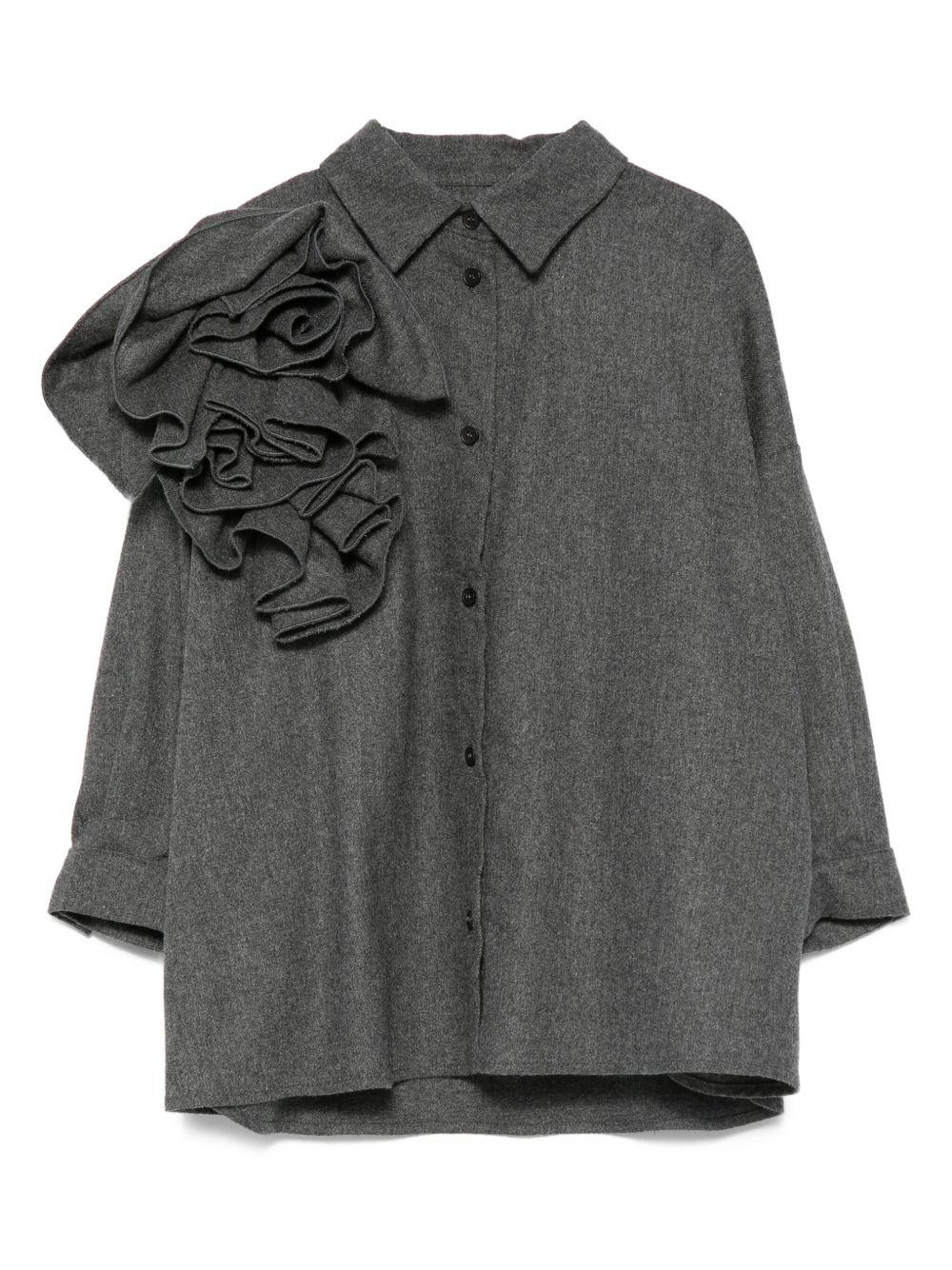 Camicia per bambina Douuod Kids grigia con volant - Rubino Kids