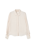 Camicia per bambina Elisabetta Franchi La Mia Bambina beige con colletto classico - Rubino Kids