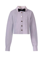 Camicia per bambina Elisabetta Franchi La Mia Bambina bianca con design crop - Rubino Kids