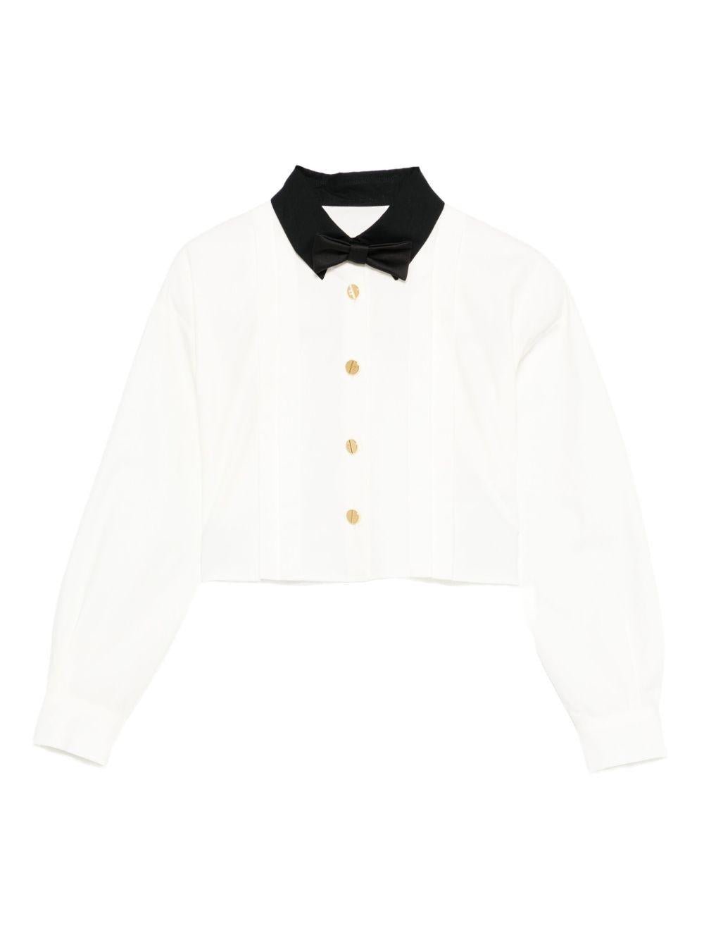 Camicia per bambina Elisabetta Franchi La Mia Bambina bianca con design crop - Rubino Kids