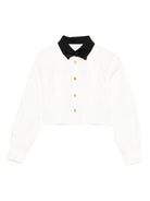 Camicia per bambina Elisabetta Franchi La Mia Bambina bianca con design crop - Rubino Kids