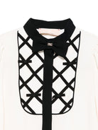Camicia per bambina Elisabetta Franchi La Mia Bambina bianca con dettaglio nero - Rubino Kids