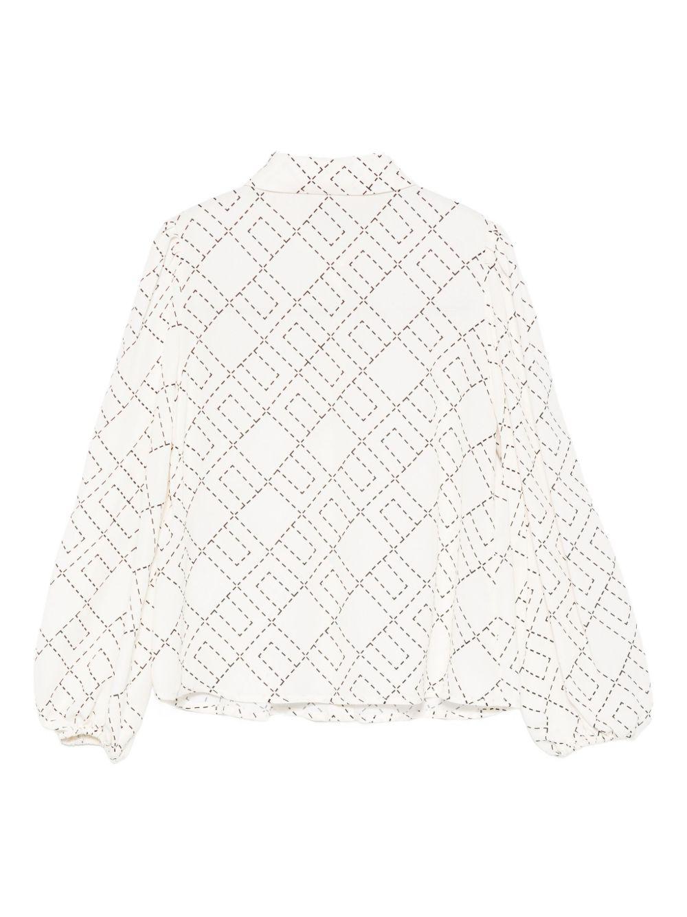 Camicia per bambina Elisabetta Franchi La Mia Bambina bianca con stampa geometrica - Rubino Kids