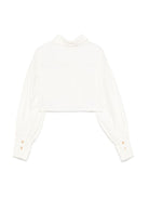 Camicia per bambina Elisabetta Franchi La Mia Bambina bianco con applicazione in pizzo - Rubino Kids