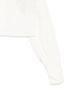 Camicia per bambina Elisabetta Franchi La Mia Bambina bianco con applicazione in pizzo - Rubino Kids