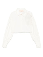 Camicia per bambina Elisabetta Franchi La Mia Bambina bianco con applicazione in pizzo - Rubino Kids