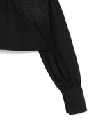 Camicia per bambina Elisabetta Franchi La Mia Bambina nero con applicazione in pizzo - Rubino Kids