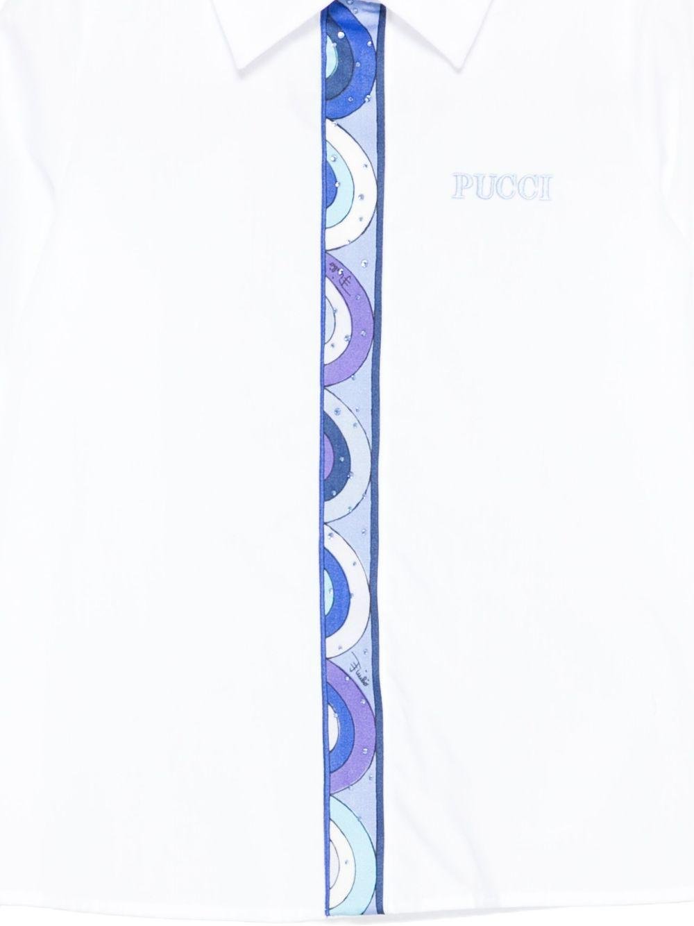 Camicia per bambina Emilio Pucci Junior bianco con stampa grafica - Rubino Kids