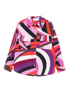 Camicia per bambina Emilio Pucci Junior rosa con stampa geometrica - Rubino Kids