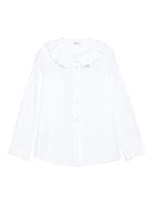 Camicia per bambina Il Gufo bianca con colletto con ruches - Rubino Kids