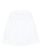 Camicia per bambina Il Gufo bianca con colletto con ruches - Rubino Kids