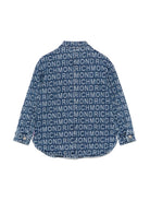 Camicia per bambina John Richmond Junior in denim con logo jacquard - Rubino Kids