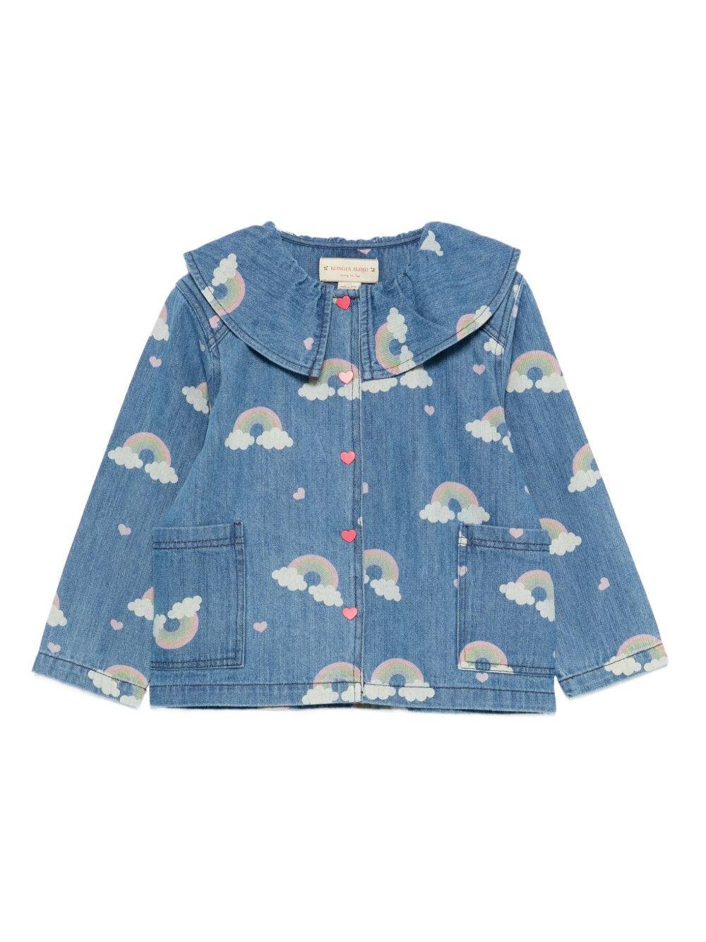Camicia per bambina Konges Sløjd in denim con stampa arcobaleno - Rubino Kids