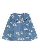 Camicia per bambina Konges Sløjd in denim con stampa arcobaleno - Rubino Kids