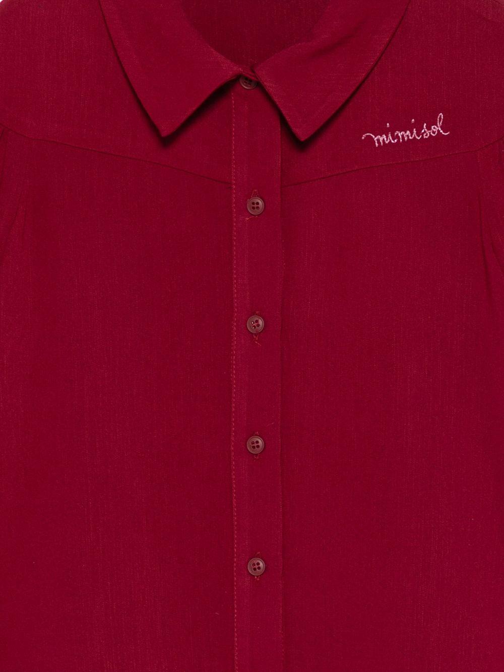 Camicia per bambina Mi Mi Sol rosso colletto stile polo - Rubino Kids