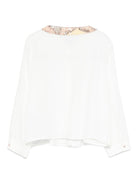 Camicia per bambina Missoni Kids bianco con colletto decorato con paillettes - Rubino Kids