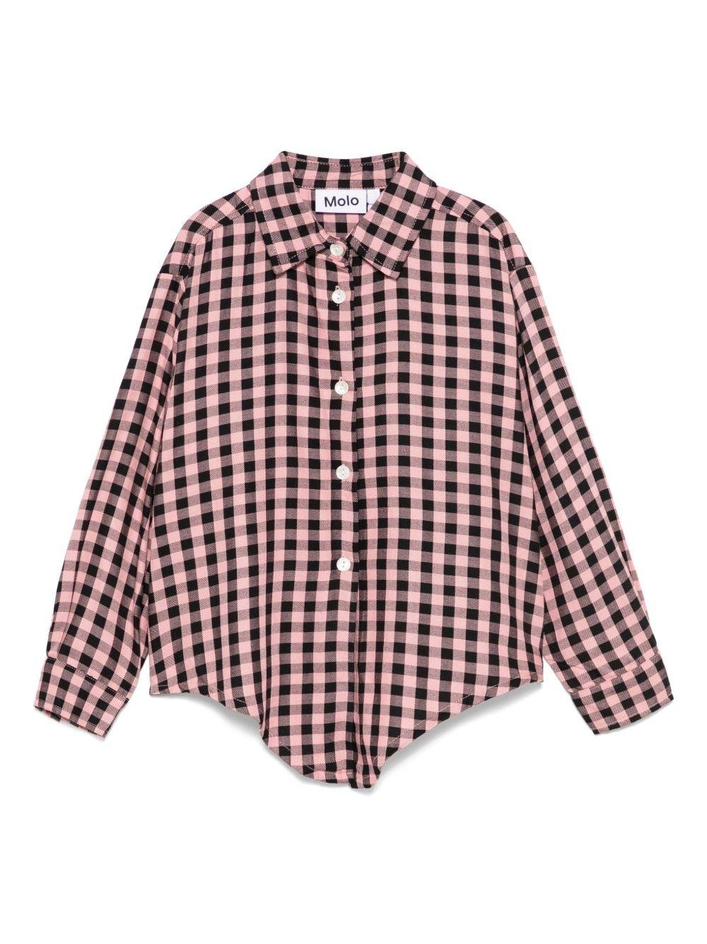 Camicia per bambina Molo Rafa rosa con dettaglio con nodo - Rubino Kids