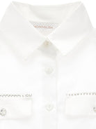Camicia per bambina Monnalisa bianca con design crop - Rubino Kids