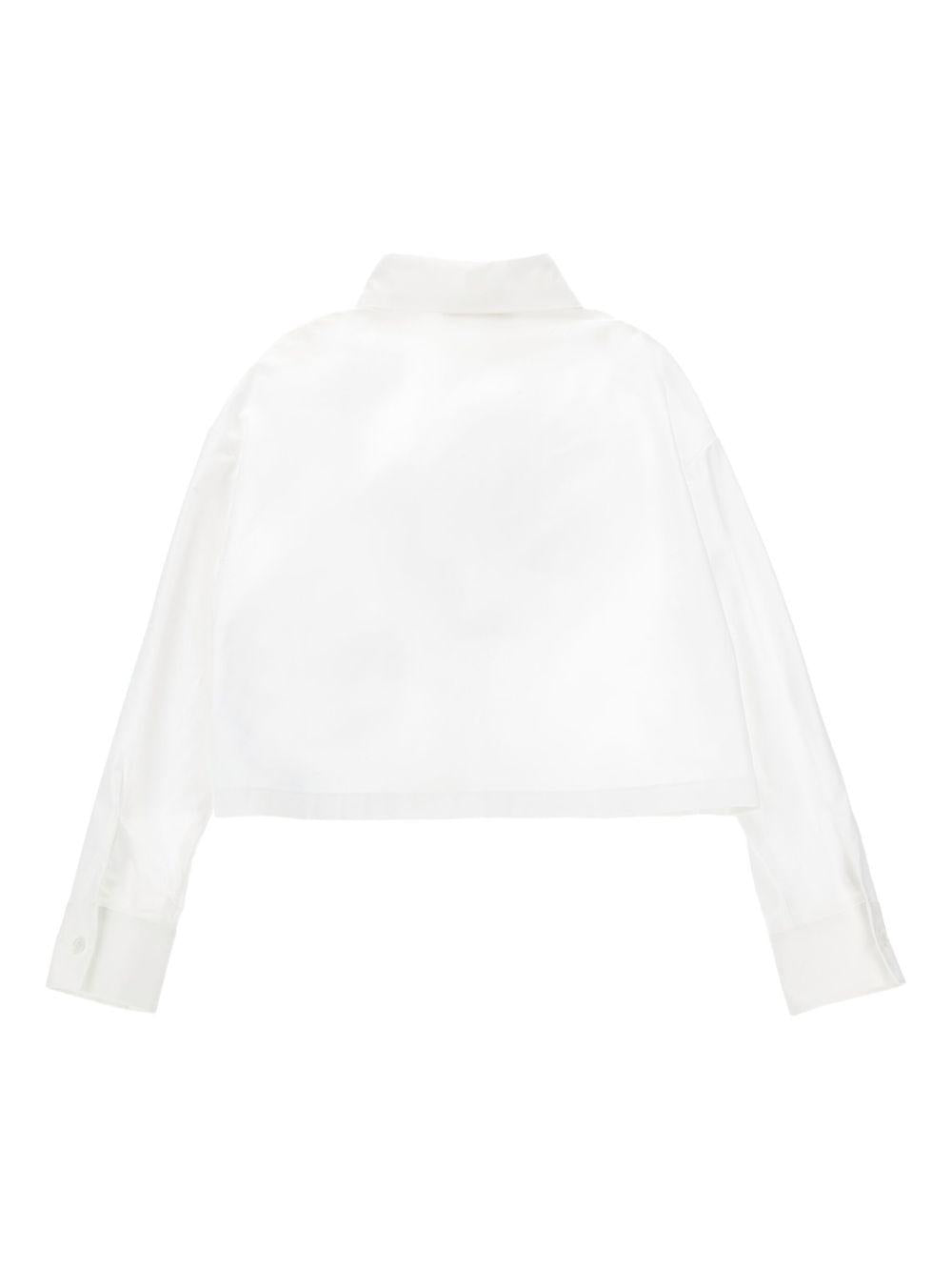 Camicia per bambina Monnalisa bianca con design crop - Rubino Kids