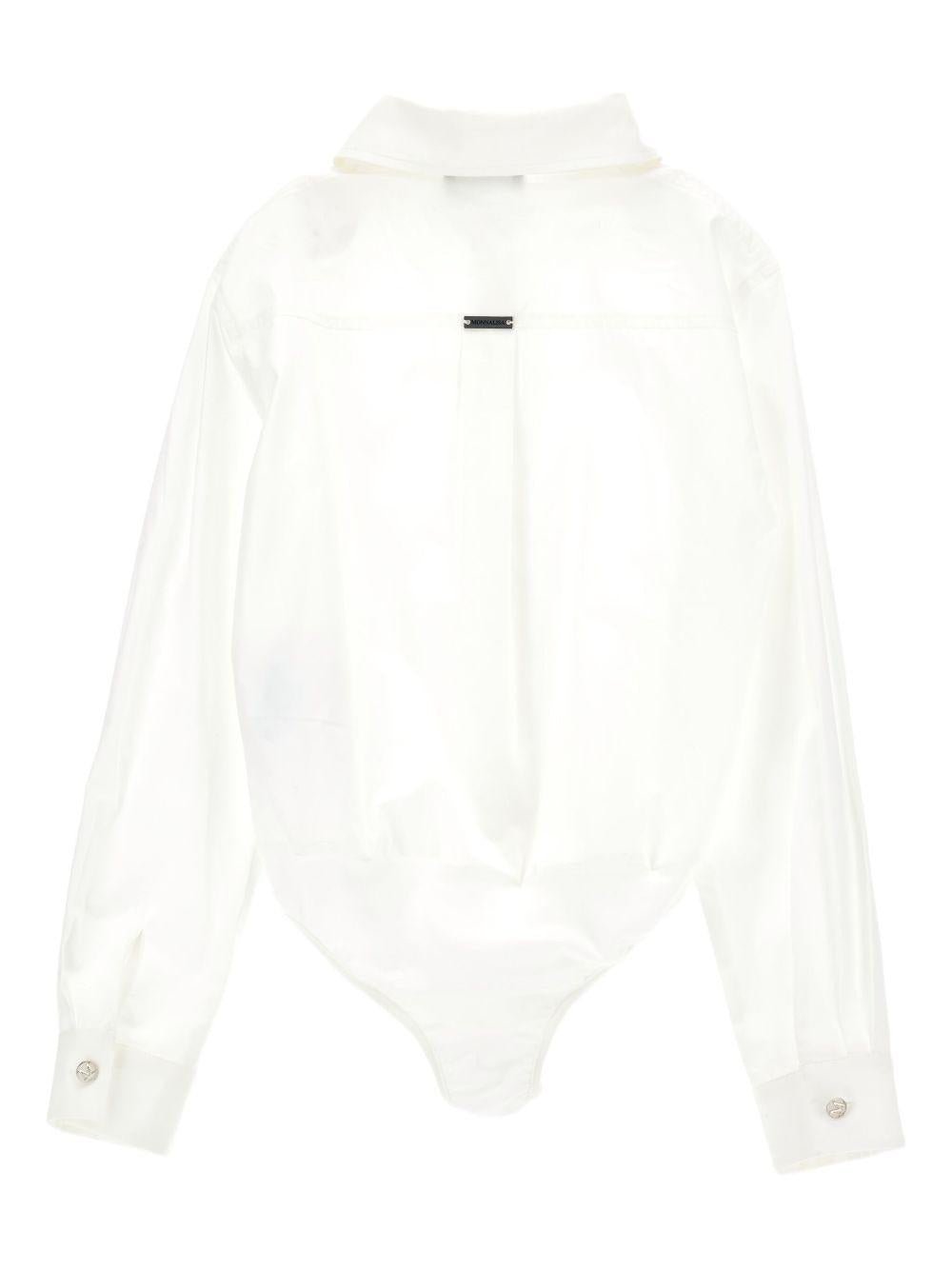 Camicia per bambina Monnalisa bianca con polsini con abbottonatura - Rubino Kids