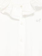 Camicia per bambina Monnalisa bianco con rifiniture ruches - Rubino Kids