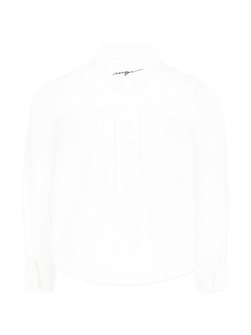 Camicia per bambina MSGM Kids bianco con ruches - Rubino Kids