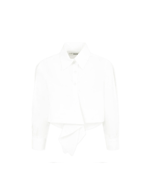 Camicia per bambina MSGM Kids bianco con ruches