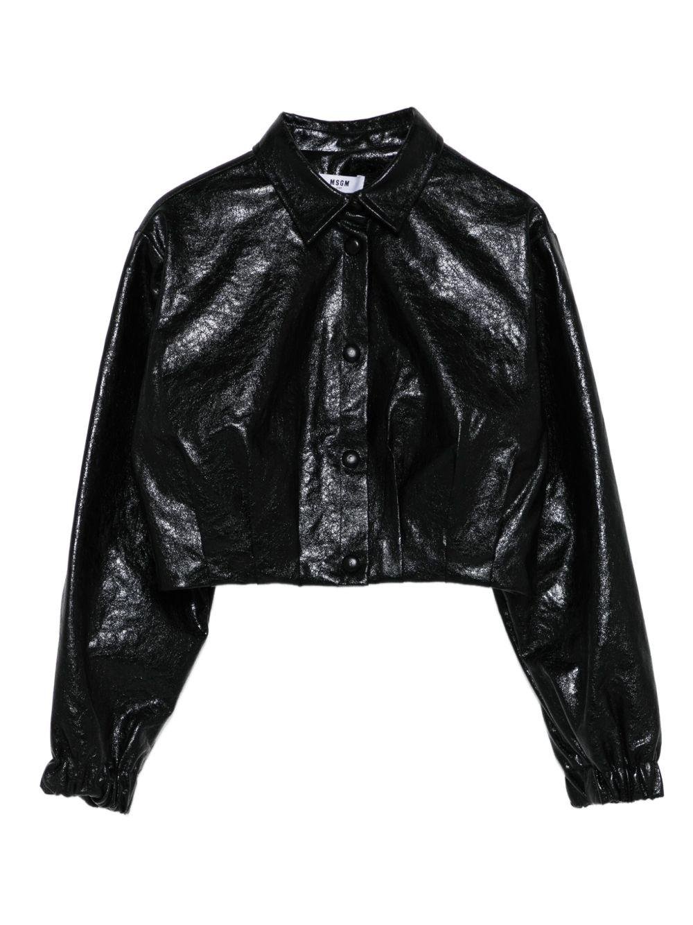 Camicia per bambina MSGM Kids nero con borchie - Rubino Kids