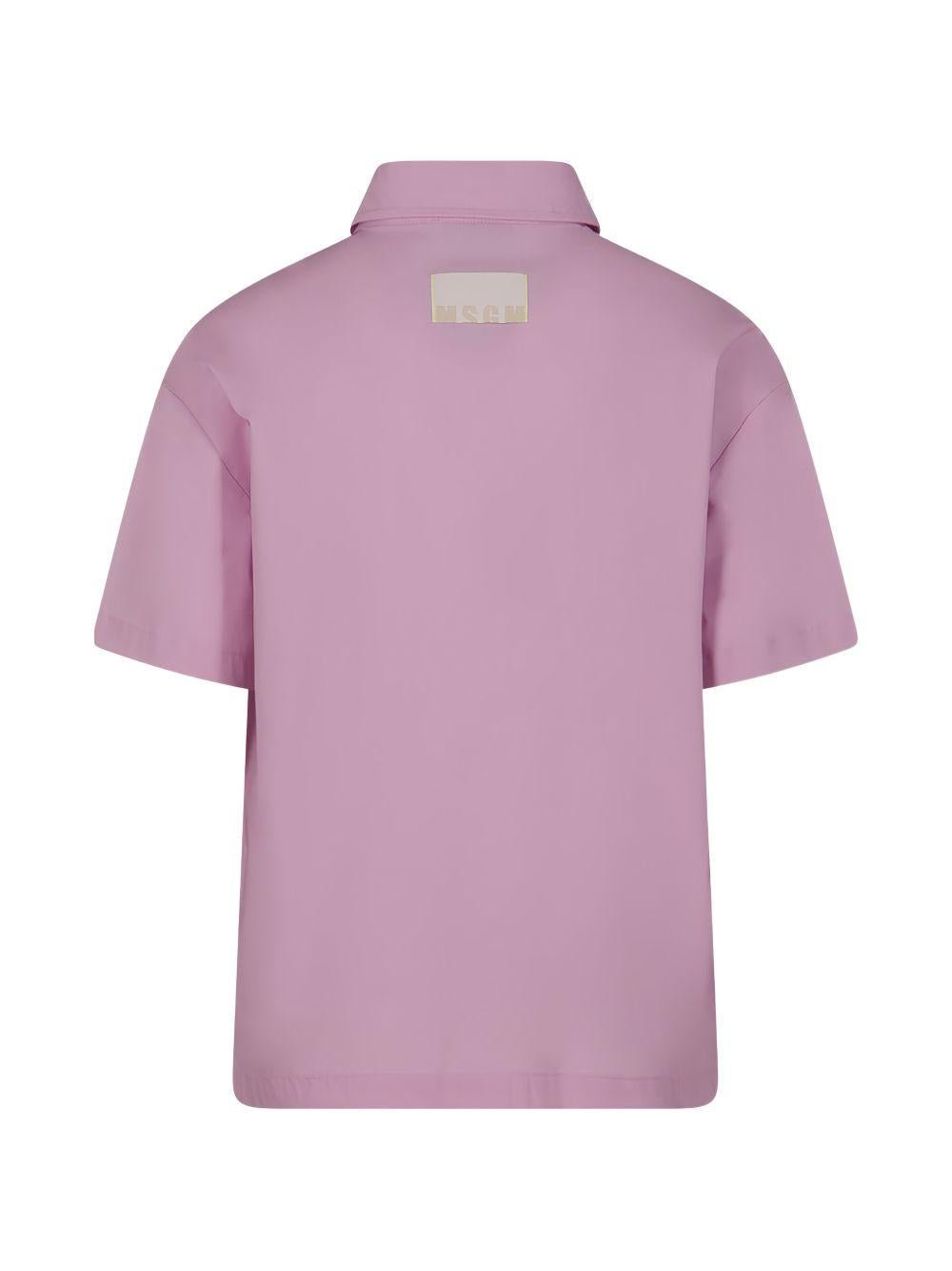 Camicia per bambina MSGM Kids rosa con taschino - Rubino Kids