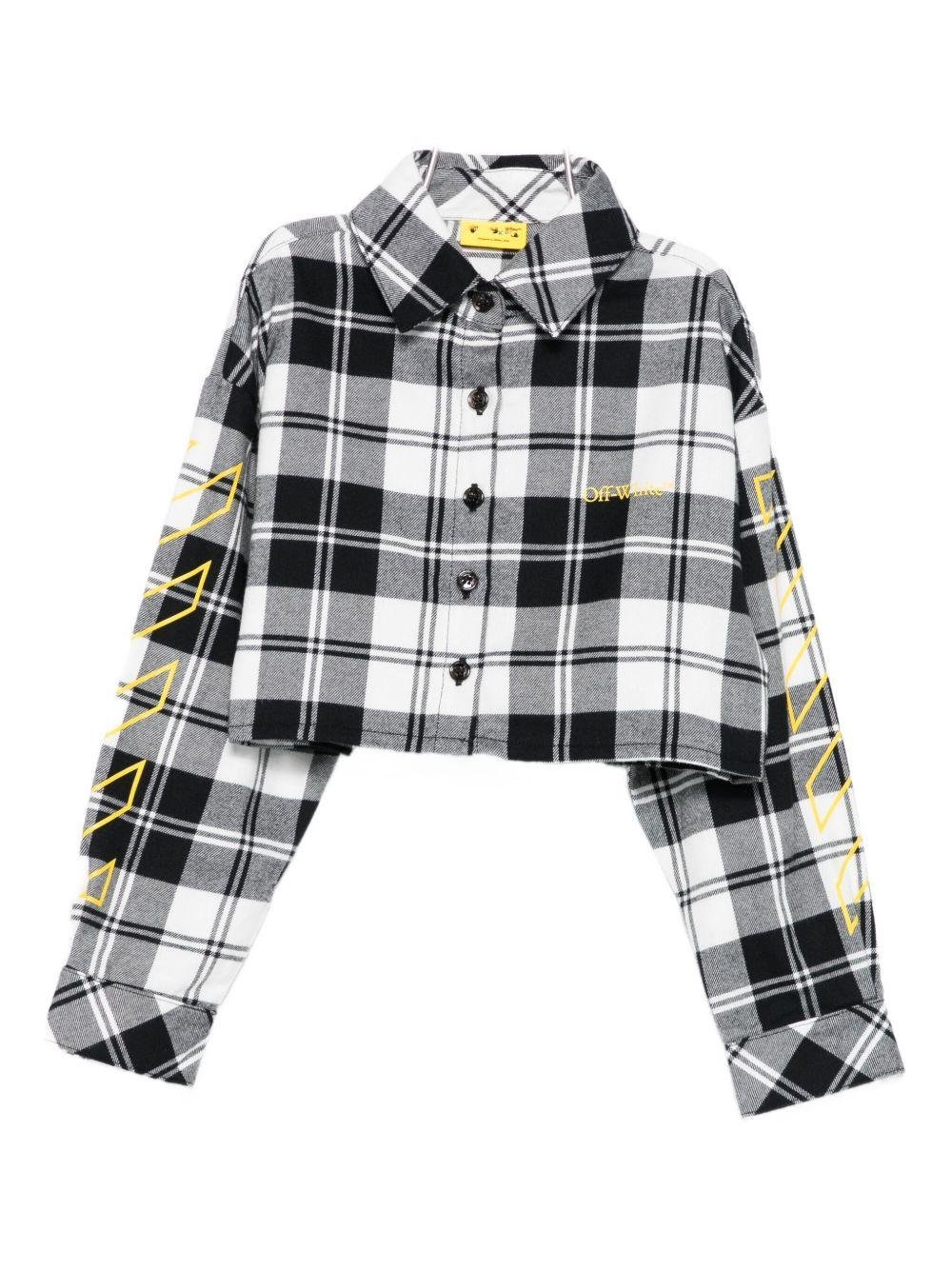 Camicia per bambina Off - White Kids bianco e nero a quadri - Rubino Kids