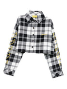 Camicia per bambina Off - White Kids bianco e nero a quadri - Rubino Kids