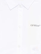 Camicia per bambina Off - White Kids bianco modello crop - Rubino Kids