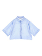 Camicia per bambina Philosophy di Lorenzo Serafini Kids azzurra con design a righe - Rubino Kids