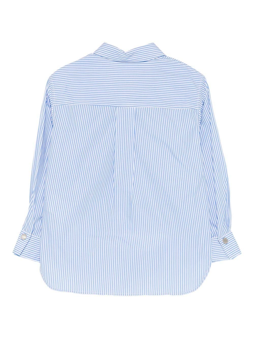 Camicia per bambina Pinko Kids azzurra con stampa con logo - Rubino Kids