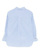 Camicia per bambina Pinko Kids azzurra con stampa con logo - Rubino Kids