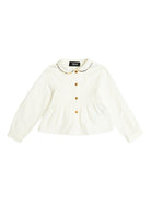 Camicia per bambina Versace Kids bianco con colletto alla Peter Pan - Rubino Kids