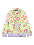 Camicia per bambina Versace Kids multicolore con testa di Medusa - Rubino Kids