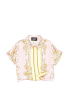 Camicia per bambina Versace Kids rosa con design barocco - Rubino Kids