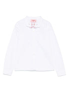 Camicia per bambina Vivetta bianco con design ricamato - Rubino Kids
