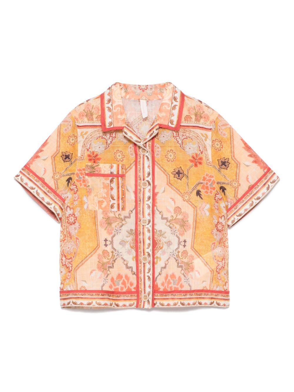 Camicia per bambina ZIMMERMANN Kids Wylie multicolore con stampa grafica all - over - Rubino Kids