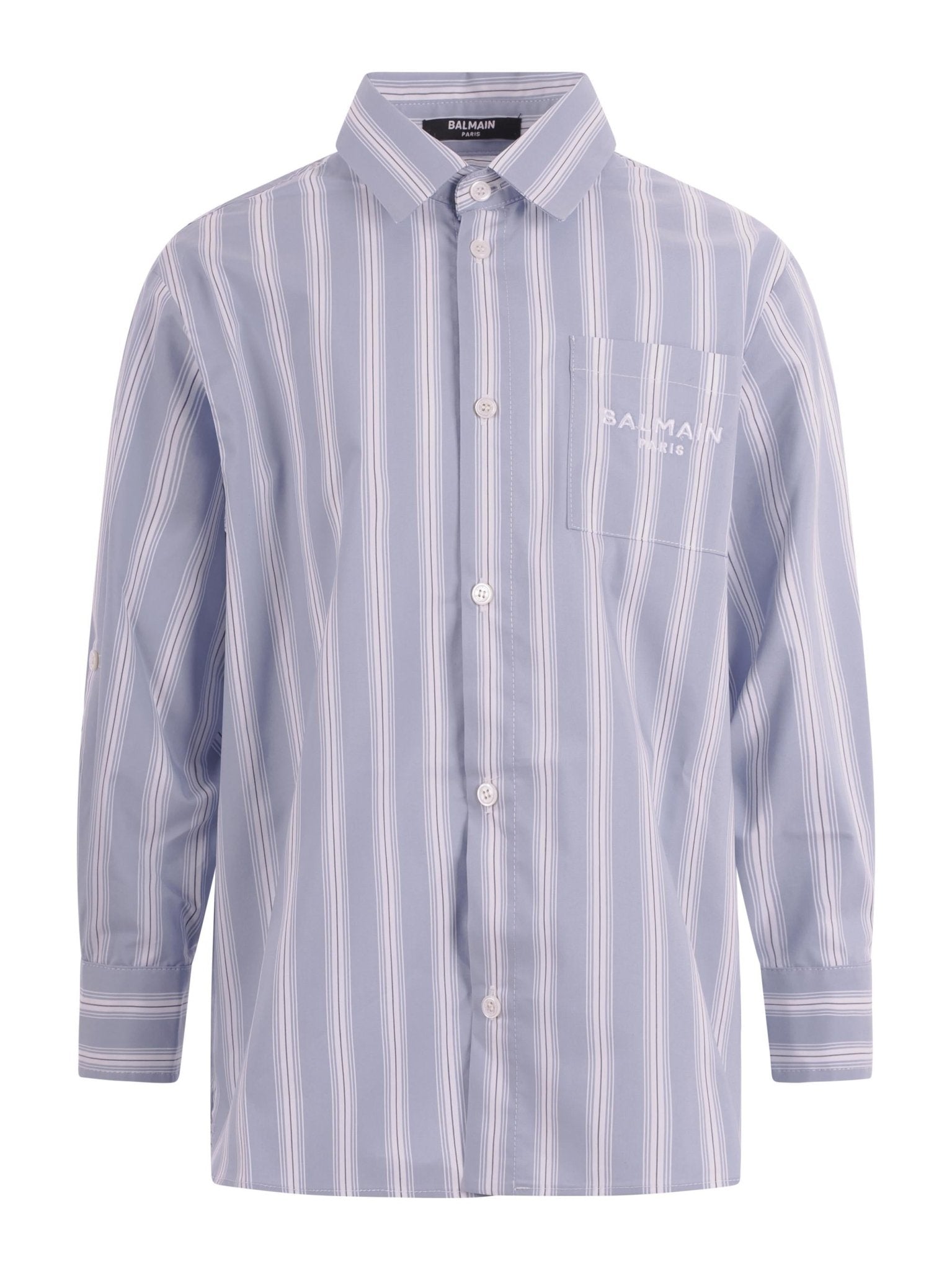 Camicia per bambino Balmain Kids azzurra con motivo a righe - Rubino Kids