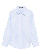 Camicia per bambino Balmain Kids azzurra con strisce verticali - Rubino Kids