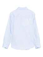 Camicia per bambino Balmain Kids azzurra con strisce verticali - Rubino Kids