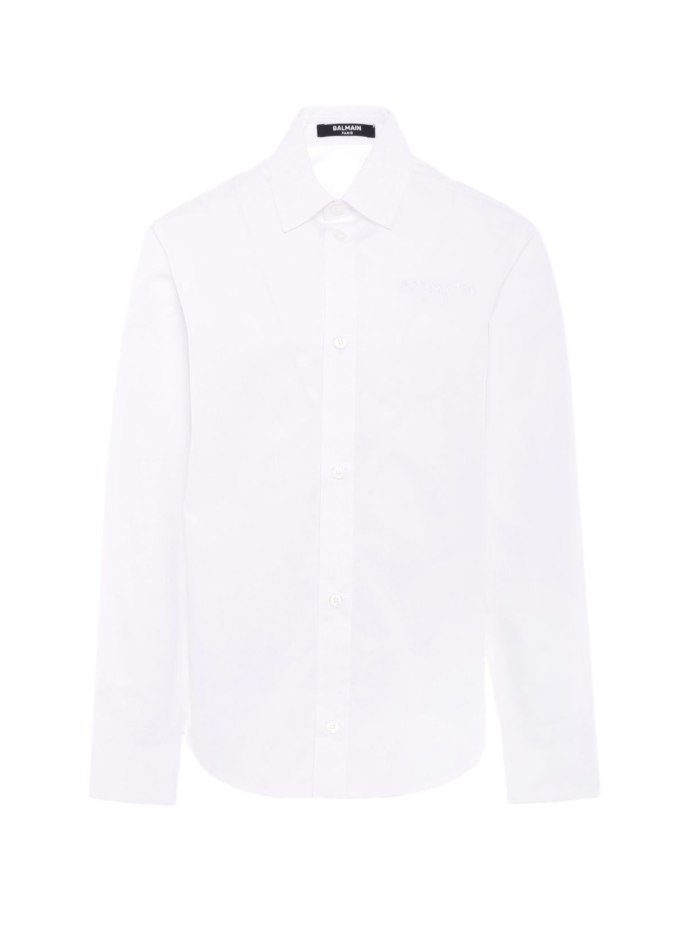 Camicia per bambino Balmain Kids bianca con logo ricamato - Rubino Kids